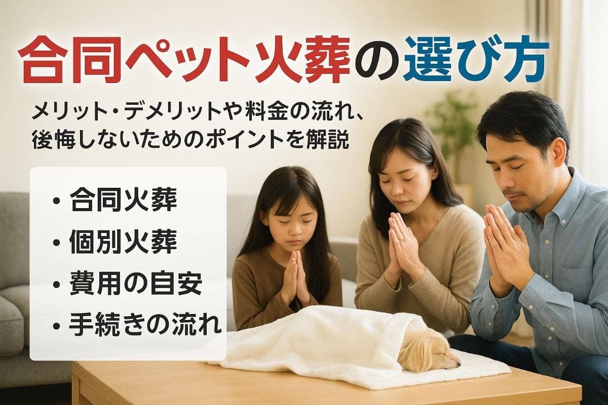 合同ペット火葬のメリットやデメリットを比較解説|料金や流れ・後悔しない選び方まで網羅